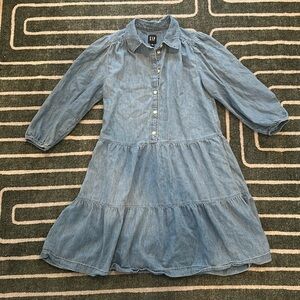 Gap - Puff Sleeve Chambray Dress